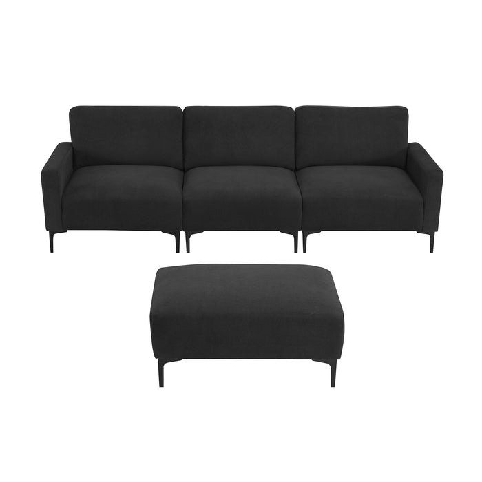 [VIDEO provided] [New] 103.5*59" Modern L-shaped Sectional Sofa, 4-seat Velvet Fabric Couch Set with Convertible Ottoman,Freely Combinable Sofa for Living Room, Apartment, Office,Apartment,2 Colors