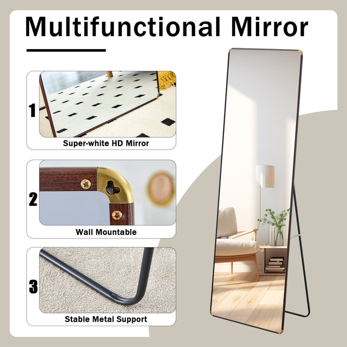 The 4th generation floor standing full-length mirror. wall mirror, bathroom makeup mirror, bedroom foyer, clothing store, wall mounted.    65 "* 23.2"