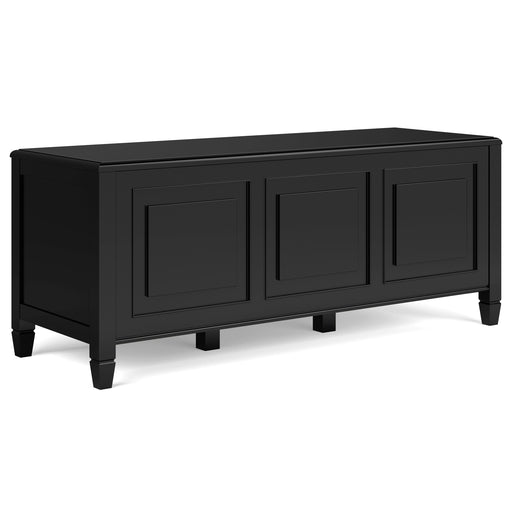 Connaught Black Wood Bench Storage Trunk | Glass House Furnishings