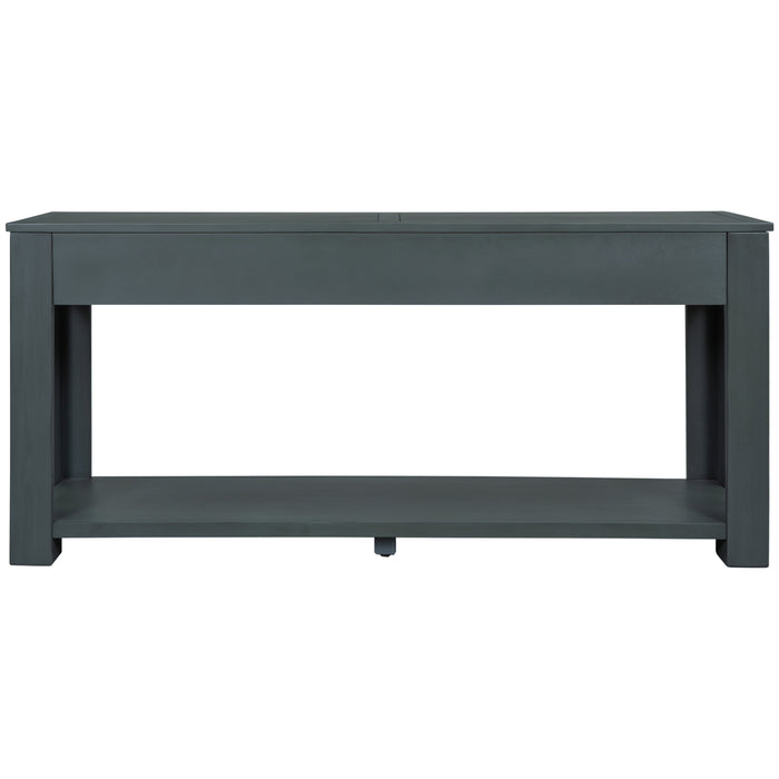 TREXM Console Table/Sofa Table with Storage Drawers and Bottom Shelf for Entryway Hallway (Navy)