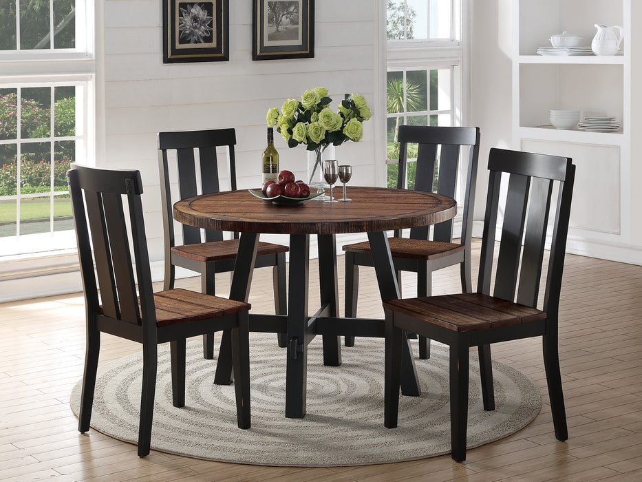 Natural Solid wood Dark Brown hues Set of 2 Chairs Dining Room Seatings Chair