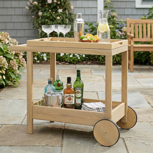 Saratoga Outdood Rolling Bar Furniture | Glass House Furnishings