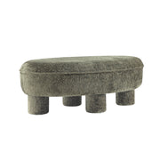 Sage Olive Green Upholstered Accent Ottoman Glass House Furnishings