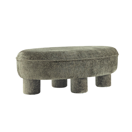 Sage Olive Green Upholstered Accent Ottoman Glass House Furnishings