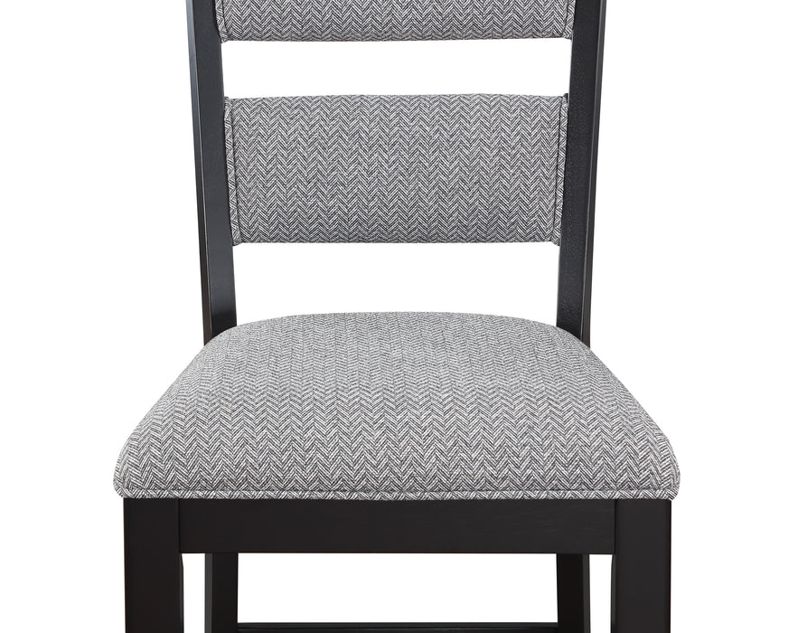 2 Pieces Black Farmhouse Counter Height Dining Chair, Gray