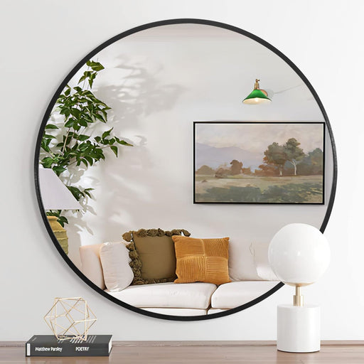 Avery Black Metal Framed Bathroom Mirror | Glass House Furnishings