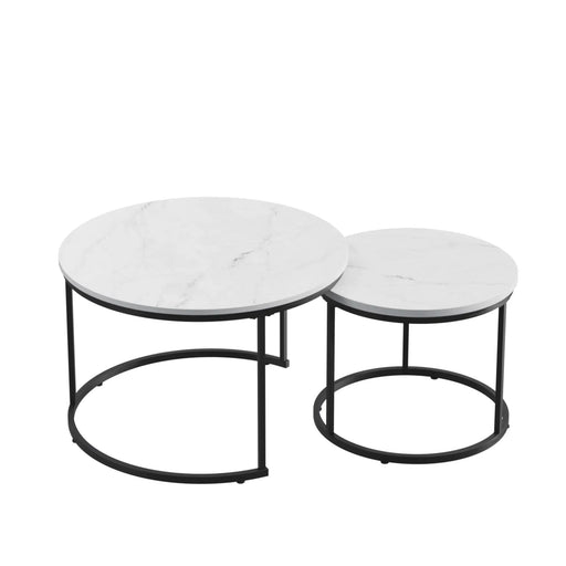 Nesting Round Marble Coffee Table | Glass House Furnishings
