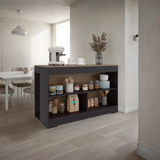 Wenge Open Storage Kitchen Furniture | Glass House Furnishings