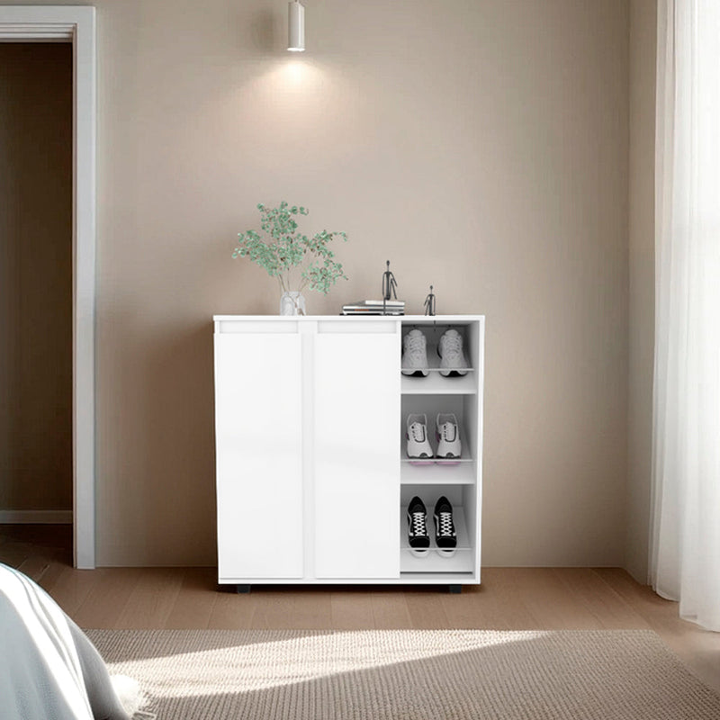 Dover White Shoe Storage Cabinet Glass House Furnishings