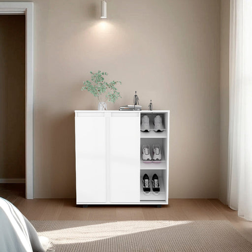 Dover White Shoe Storage Cabinet | Glass House Furnishings