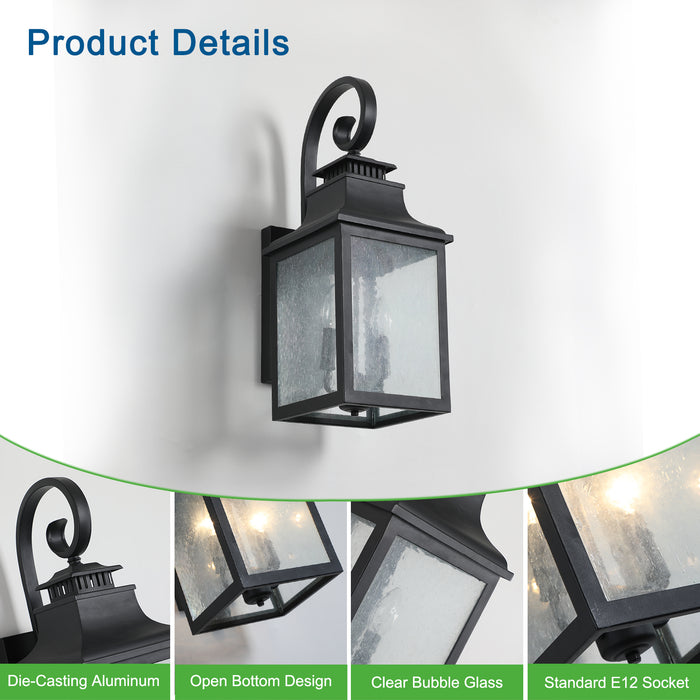 Large Outdoor Wall Lamp with Glass