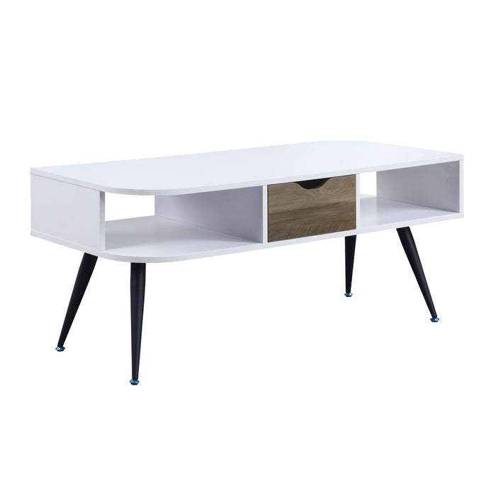 ACME Halima Coffee Table, White & Black Finish LV00322