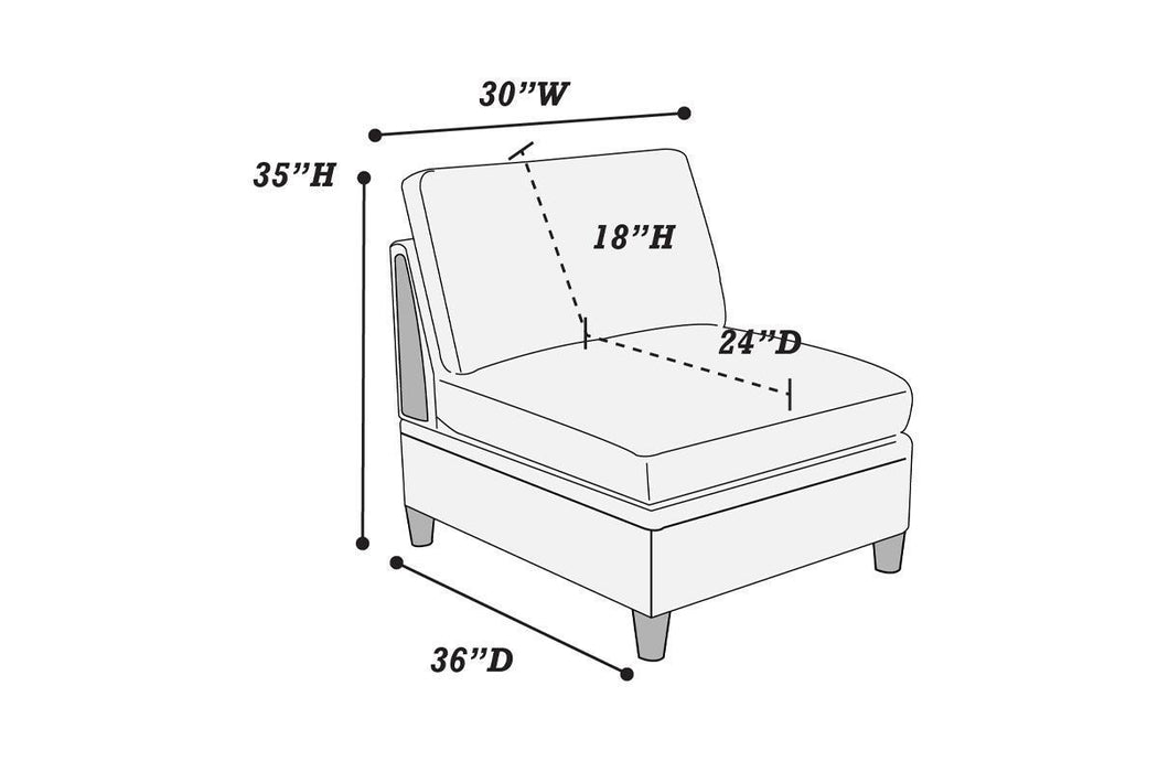 6-Piece Modular Sofa Set, Dorris Fabric Couch with 2 Corner Wedges, 2 Armless Chairs, and 2 Ottomans - Living Room Furniture, Light Grey