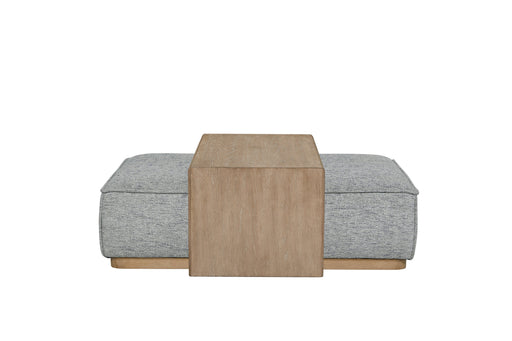 Ellis Gray Ottoman and Tray Table Glass House Furnishings