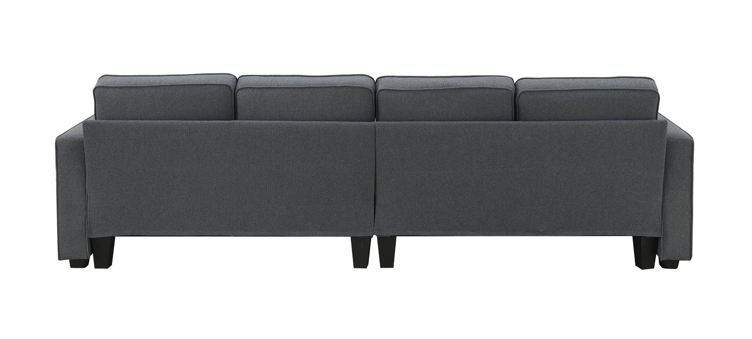 Modern 104" 4-Seater Linen Sofa with Armrest Pockets and Pillows