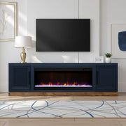 Nora 81 in. Fireplace TV Stand with Painted Finish, Crafted by skilled artisans in Arizona Glass House Furnishings