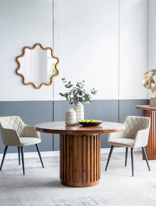 Dover Brown Pedestal Dining Table | Glass House Furnishings