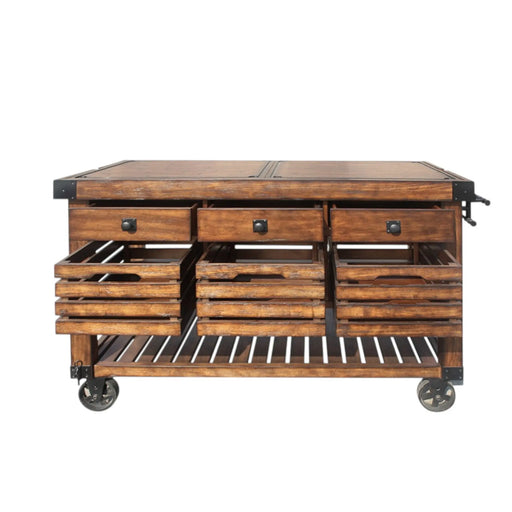 Kaif Distressed Chestnut Kitchen Furniture | Glass House Furnishings