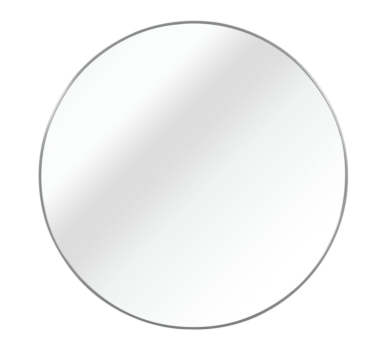 Silver 42 Inch Metal Round Bathroom Mirror