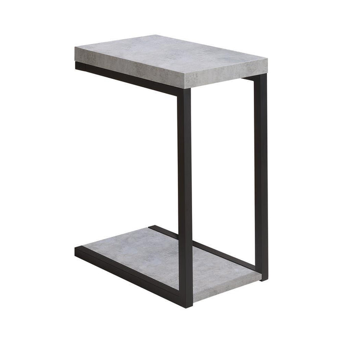 Cement and Black Snack Table