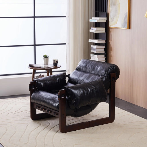 Medieval modern style lounge chair,removable armrests, vintage oil wax leather sofa chair, vintage style decorative chair, suitable for living room, study, office .Antique Black Glass House Furnishings