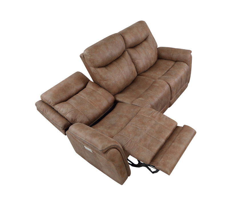 Luxurious Camel Power Sofa Recliner, Traditional Meets Modern with Power Footrest, Power Headrest, USB Charging