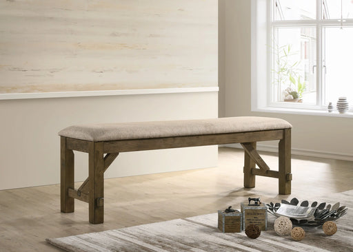 Raven Wood Fabric Upholstered Dining Bench | Glass House Furnishings