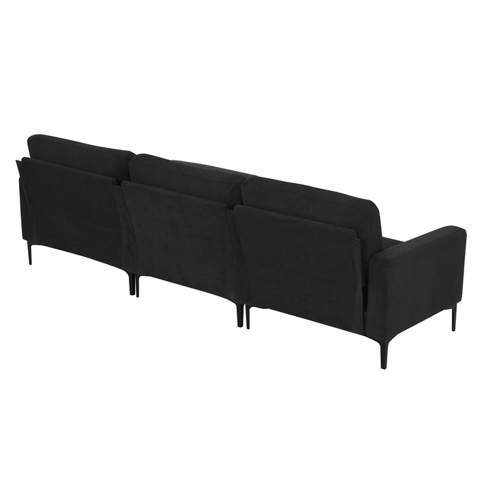 [VIDEO provided] [New] 103.5*59" Modern L-shaped Sectional Sofa, 4-seat Velvet Fabric Couch Set with Convertible Ottoman,Freely Combinable Sofa for Living Room, Apartment, Office,Apartment,2 Colors