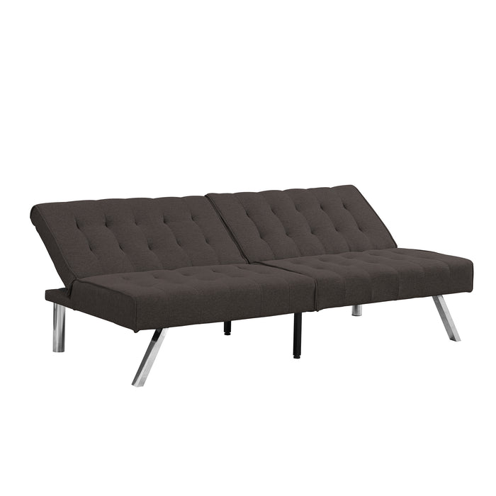 Multifunctional Wood Frame Sofa Bed with Stainless Legs - Espresso Futon Sofa Bed