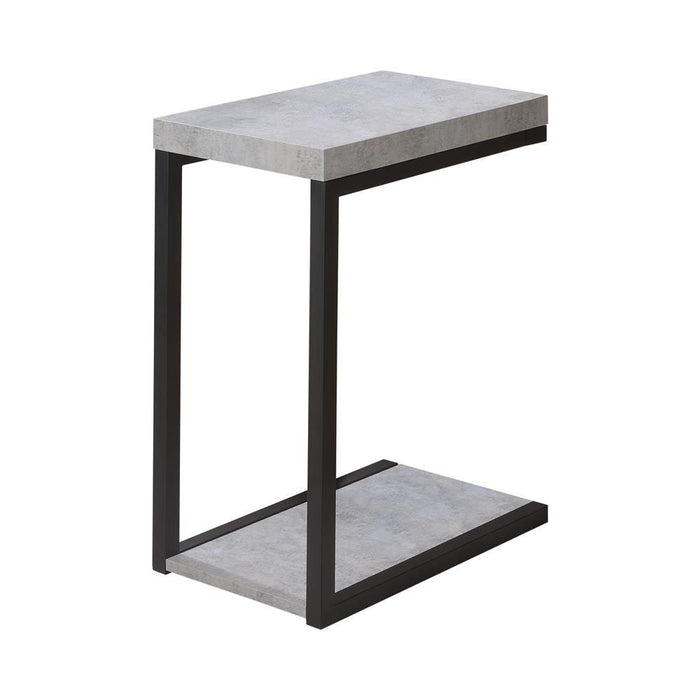 Cement and Black Snack Table