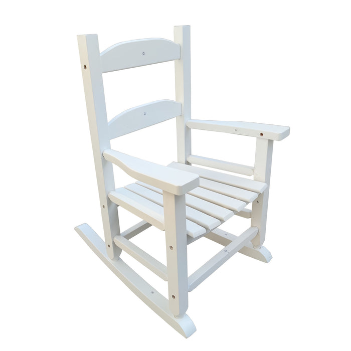 Children's rocking white chair- Indoor or Outdoor -Suitable for kids-Durable-populus wood