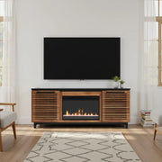 69' Modern Fireplace TV Stand for TVs up to 80' Glass House Furnishings