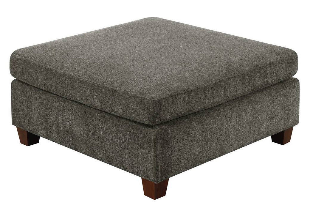 Living Room Furniture Grey Chenille Modular Sofa Set 6pc Set Sofa Loveseat Modern Couch 4x Corner Wedge 1x Armless Chairs and 1x Ottoman Plywood