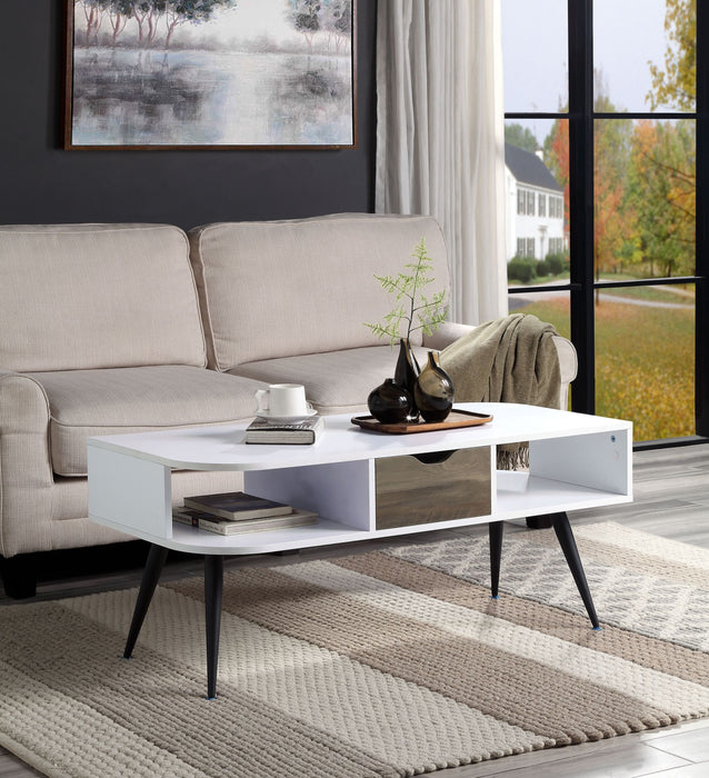 ACME Halima Coffee Table, White & Black Finish LV00322