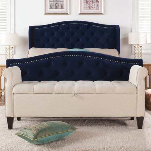 Jacqueline Sky Beige Bench | Glass House Furnishings