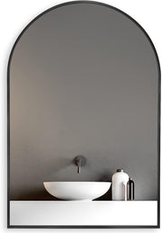 Avery Black Metal Framed Arched Bathroom Mirror Glass House Furnishings