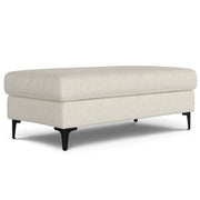 Ava Cream Recycled Performance Fabric Ottoman Bench Glass House Furnishings