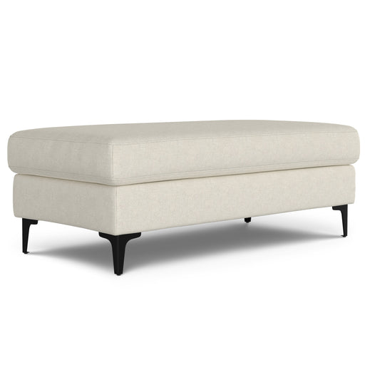 Ava Cream Recycled Performance Fabric Ottoman Bench Glass House Furnishings