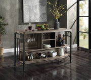 Edina Antique Oak & Sandy Gray Finish Counter Height Table Glass House Furnishings