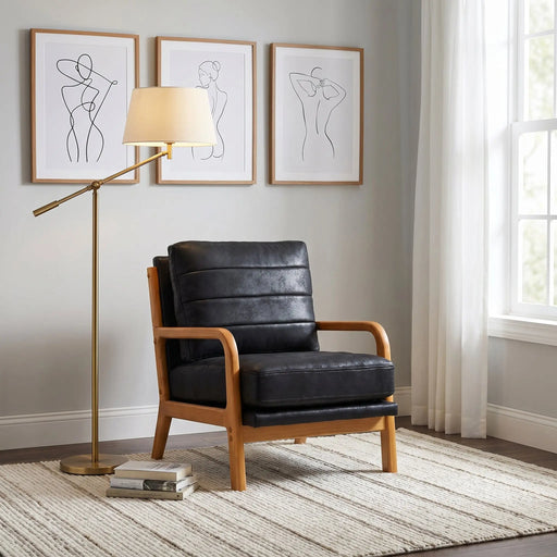 Foil Fabric Wood Armchair Furniture | Glass House Furnishings