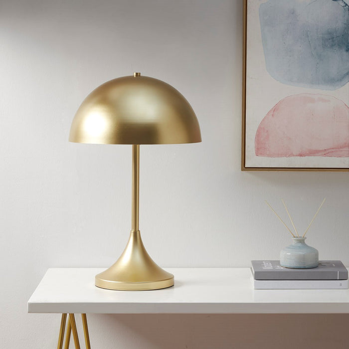 Dome-Shaped 2-Light Metal Table Lamp