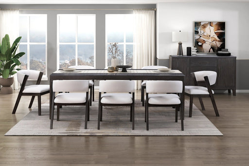 Black Finish Luxury Dining Set 9pc Large Extendable Table and 8 Side Chairs Upholstered Curved Back High-Quality Furniture Glass House Furnishings
