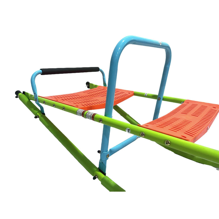 XSS008 high quality kids seesaw plastic seat playground equipment cute baby plastic rocker outdoor children blue and green  steel tube for kids age 3+