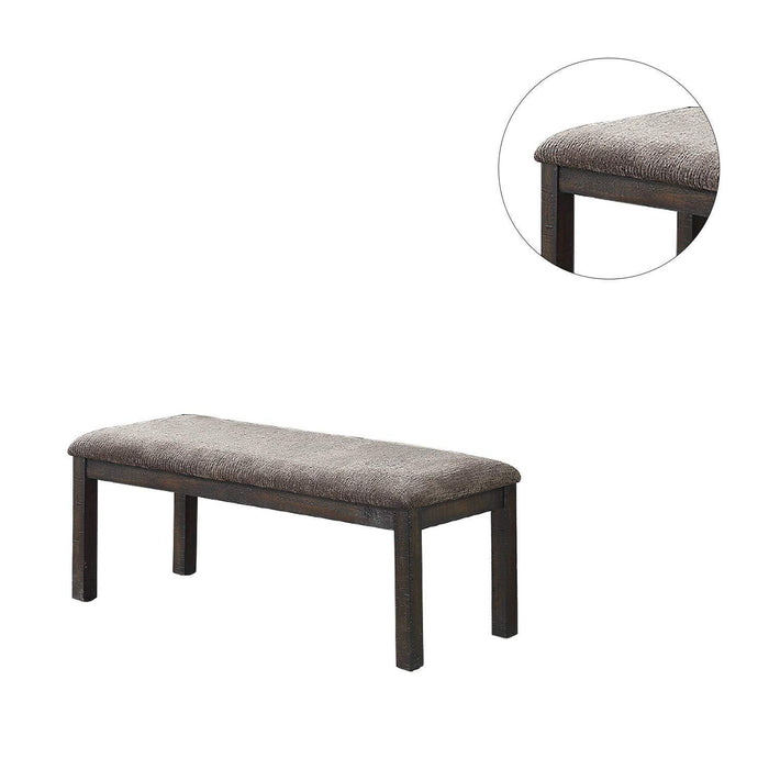 Simple Elegant Design Wooden 1pc Bench Only Dining Room Cushion Seats Dark Grey Finish Solid wood Bench