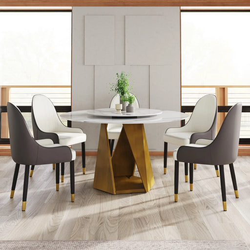 Pierce Round Marble Dining Table | Glass House Furnishings