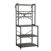 Haven Compact Baker's Rack with Hooks and Double Top Shelf Glass House Furnishings