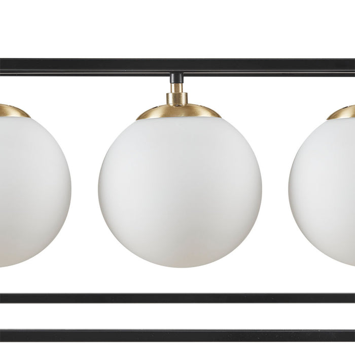 Helena 6-Light Frosted Glass Globe Linear Chandelier