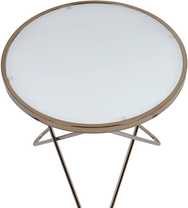 ACME Valora Coffee Table In Champagne & Frosted Glass