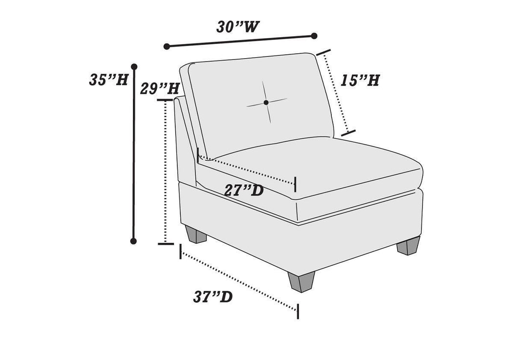 Camel Chenille Fabric Modular Sectional 6pc Set Living Room Furniture Corner L-Sectional Couch 2x Corner Wedge 2x Armless Chairs and 2x Ottomans Tufted Back Exposed Wooden Base