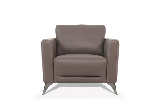 Malaga Taupe Leather Chair | Glass House Furnishings